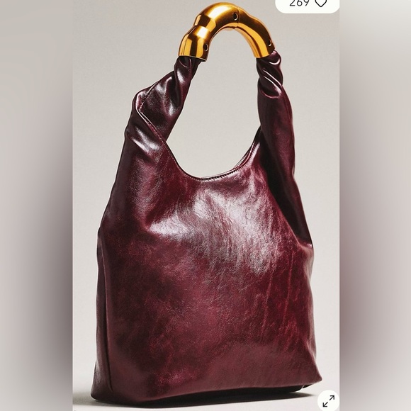 By Anthropologie Handbags - Anthropologie Vegan Leather Gilded Shoulder Bag